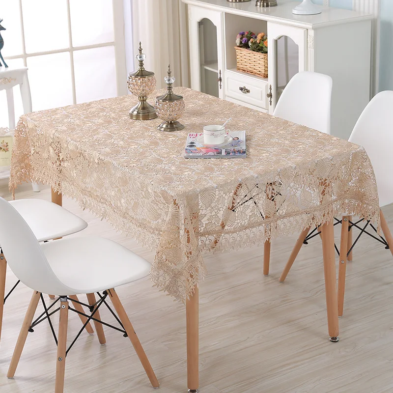 

Proud Rose Lace Embroidery Table Cloth Pastoral Leaves Table Cover Table Runner Round Tablecloth TV Ark Dust Cover