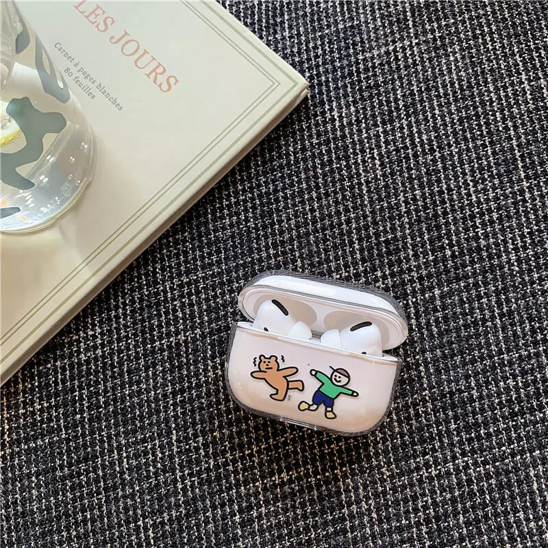 Жесткий пластиковый защитный чехол для наушников для apple airpods PRO bear, чехол для наушников air pod 3, беспроводная гарнитура, зарядка, funda