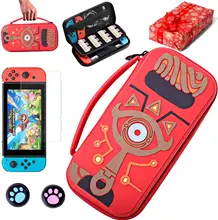 Interruptor NS 4 en 1 Zelda Estuche de transporte para Nintendo Switch, de silicona en relieve con Protector de pantalla y 2 agarre de pulgar