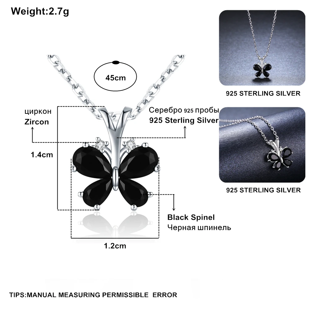 SODROV Новое романтическое 925 пробы Серебряное ювелирное ожерелье с бабочкой для женщин черный корешок женский подарок KK016