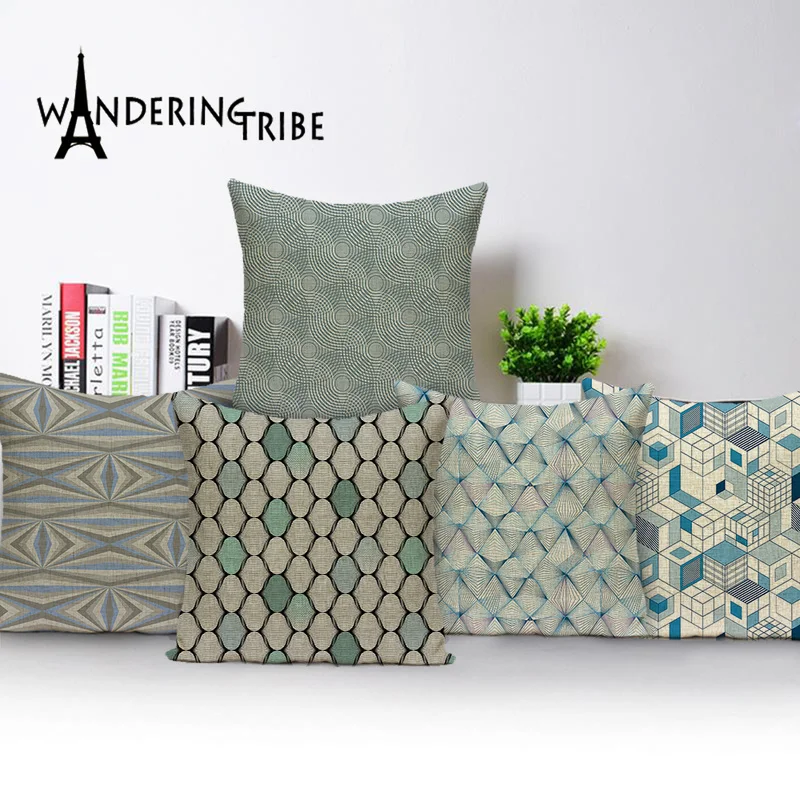 

Nordic Geometric Cushion Cover Retro Stripe Pillow Case Cushions Mandala Home Decor Sofa Throw Pillow Cover 45X45 Linen Kissen