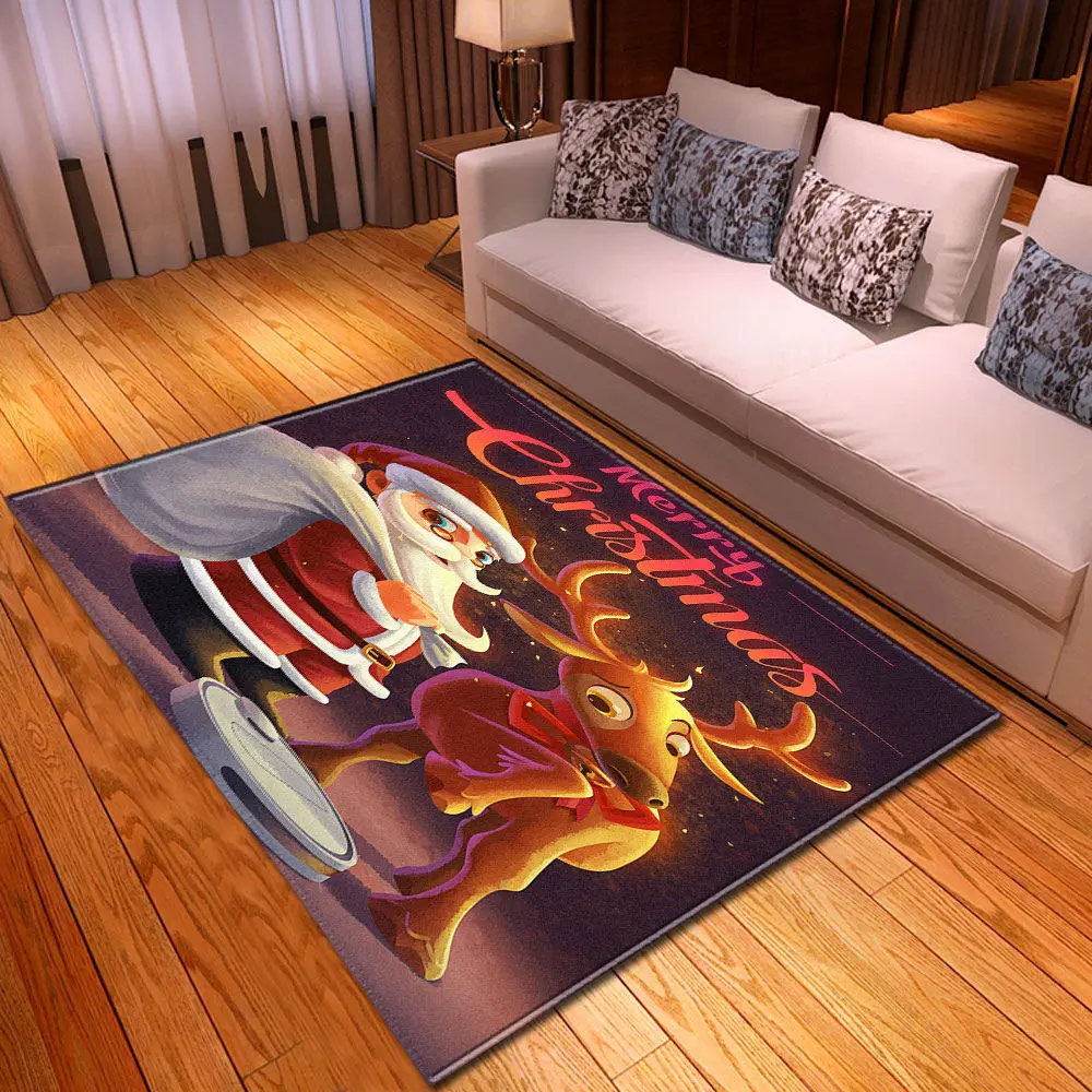 No-7 Cartoon Santa Claus Carpets Parlor Xmas Area Rugs Kids Play Mat Merry Christmas Bedroom Living Room Carpet Home Decoration - Цвет: No-7