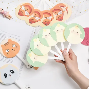 

1PC Fans Folding Portable Cartoon Hand Fan Summer Mini Fan Round Disk Creative Party Gift Cool Summer Hand Fan desk organizer