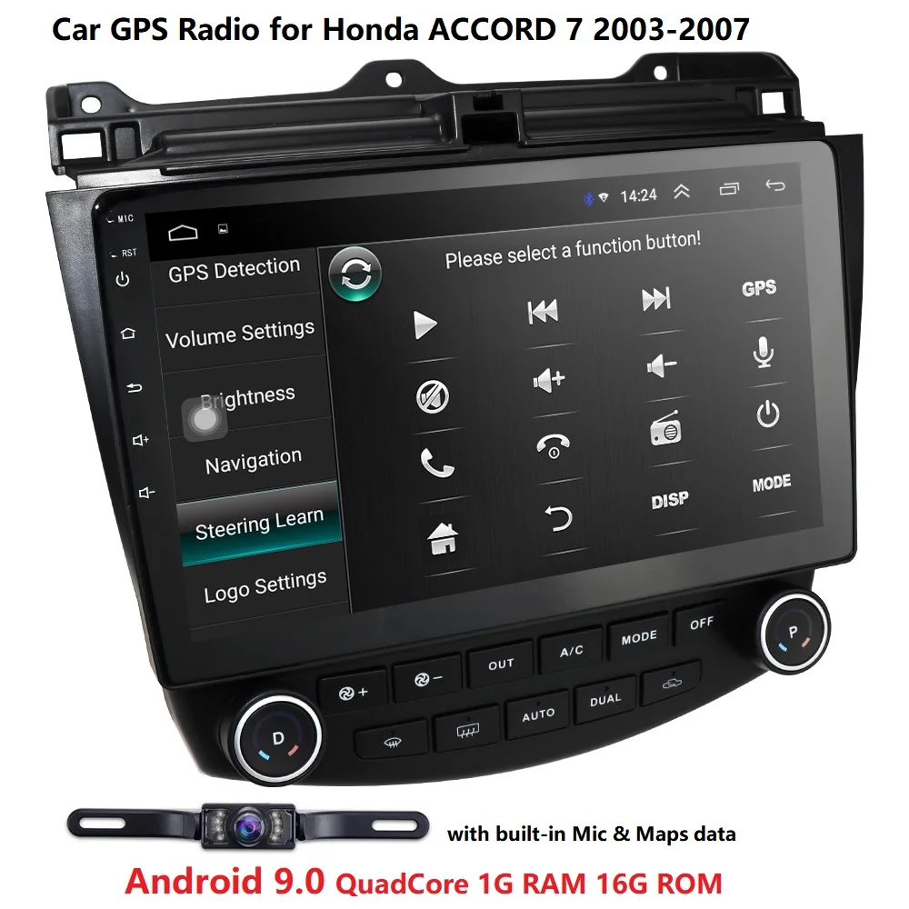 Best Android 9.0 Car NO DVD Stereo 10.1 Inch Audio Radio Player For Honda Accord 7 2003-2007 Car GPS Navigation WIFI Bluetooth 4G DAB 1