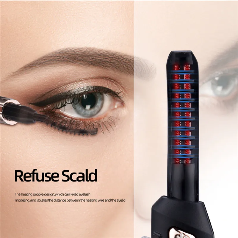 Electric Eyelash Curler Fast Heating Natural Eyelash Curling Iron Temperature Adjustable Makeup Eyelash Curling Pen USB Charging ► Photo 2/6