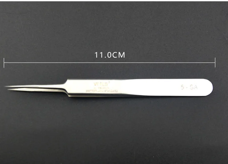 Original VETUS 5-SA Professional Stainless Steel Tweezers For Eyelash Extension Tweezers 3D Accurate Makeup Tools