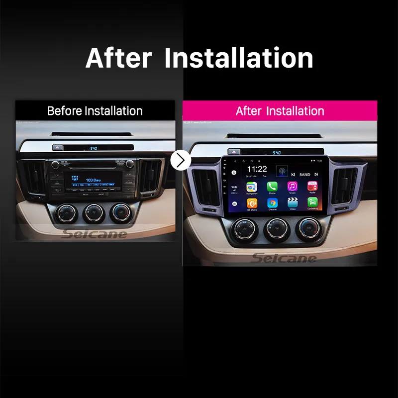 Стерео плеер Seicane Android 10 0 для Toyota RAV4 2013 2016 1 дюйма GPS Navi радио поддержка DVR тыловая