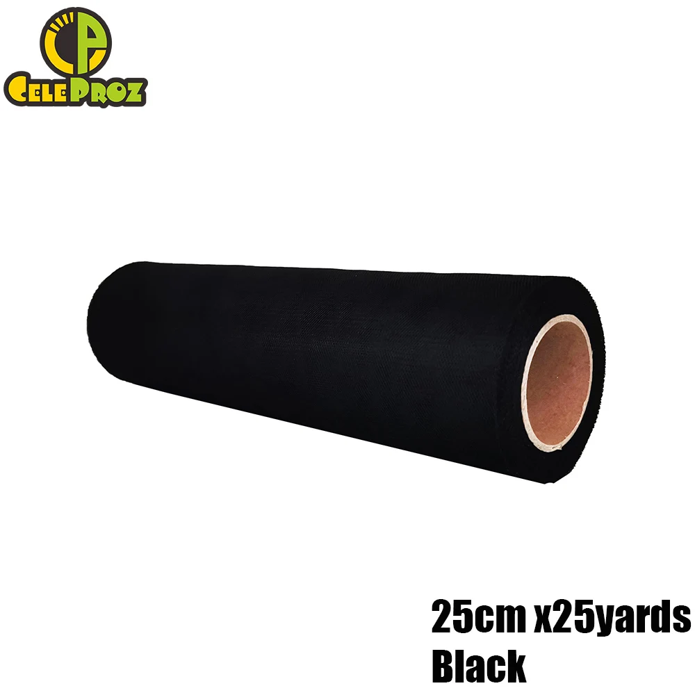 25CM BLACK 25 см 25Y тюль сетка рулон Свадебная вечеринка органза Ткань Настольная дорожка Стул Sash DIY Ailse runner Лестницы украшения вечерние принадлежности - Цвет: 25CM BLACK