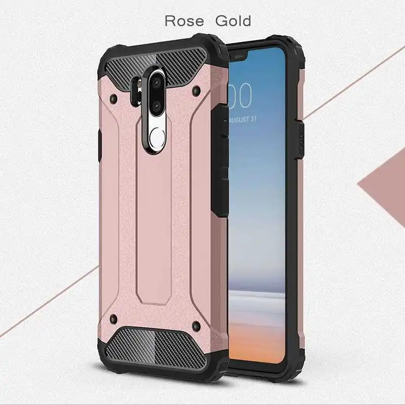 Mokoemi Железный Броня ударопрочный 6," для LG G7 чехол для LG G7 ThinQ чехол для сотового телефона - Цвет: Rose Gold
