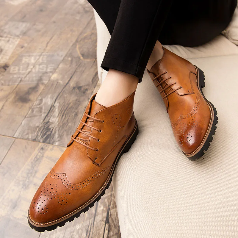 Мужские демисезонные ботинки челси 2019 Модные ботильоны в британском стиле