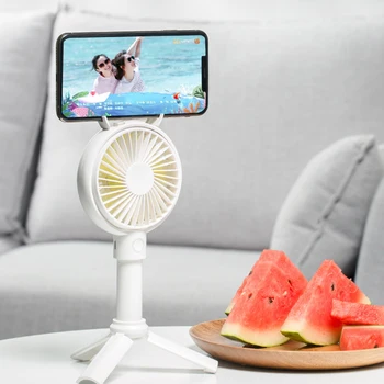 

Mini Desk Fan Portable Mobile Holder Fans Handheld Outdoor USB Fan Air Cooler USB Rechargeable Small Desktop Office Tripod Fan