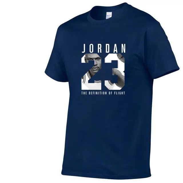 Новая брендовая одежда Jordan 23 Мужская футболка Swag Хлопковая мужская футболка с принтом Homme fitness Camisetas хип-хоп Футболка - Цвет: Navy blue 76