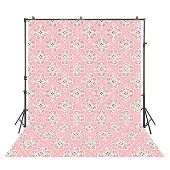

HuaYi wonderful printed flowers decoration pink background backdrops for baby shower photoshoot photography backdrops D-8852