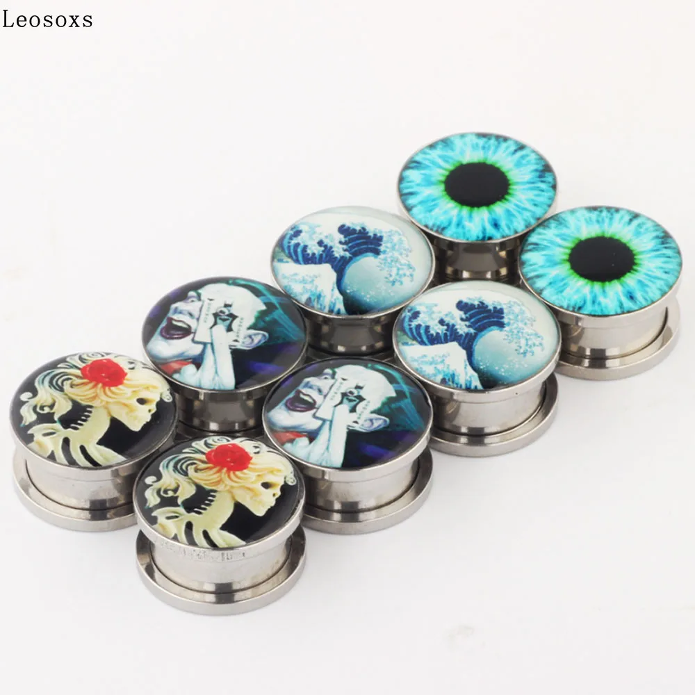 

Leosoxs 1 Set New Jewelry Epoxy Ear Expander Set Punk Style Detachable Stainless Steel Ear Expander