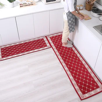 

Floral Kitchen Mat Absorb Water Oil Jacquard Kitchen Carpet Europe Doormat Entrance Floor Mat Area Rug for Bedroom Living Room