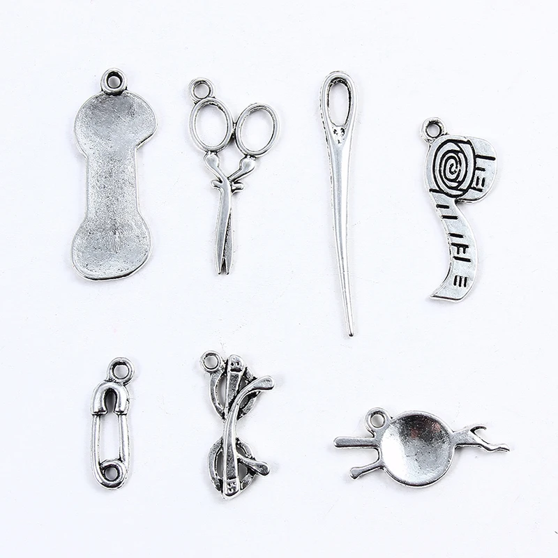 20pcs/lot Mixed Alloy Charms Antique Silver color Scissors Pendants Jewelry Findings For DIY Handmade Jewelry Making