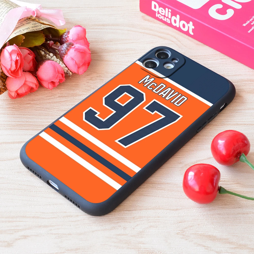 For iPhone Edmonton Oilers Connor Mcdavid Home Jersey Back Print Soft Matt Apple iPhone Case cute iphone 7 cases