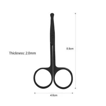 

Round Headpiece Nose Hair Scissors Beard Eyebrow Eyelashes Trimmer Stainless Steel Scissors