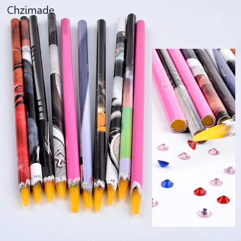 Pen Rhinestones Gems Picking Crystal Wax Pencil 1/5/10Pcs Nail Art Tools Nail Art Pens