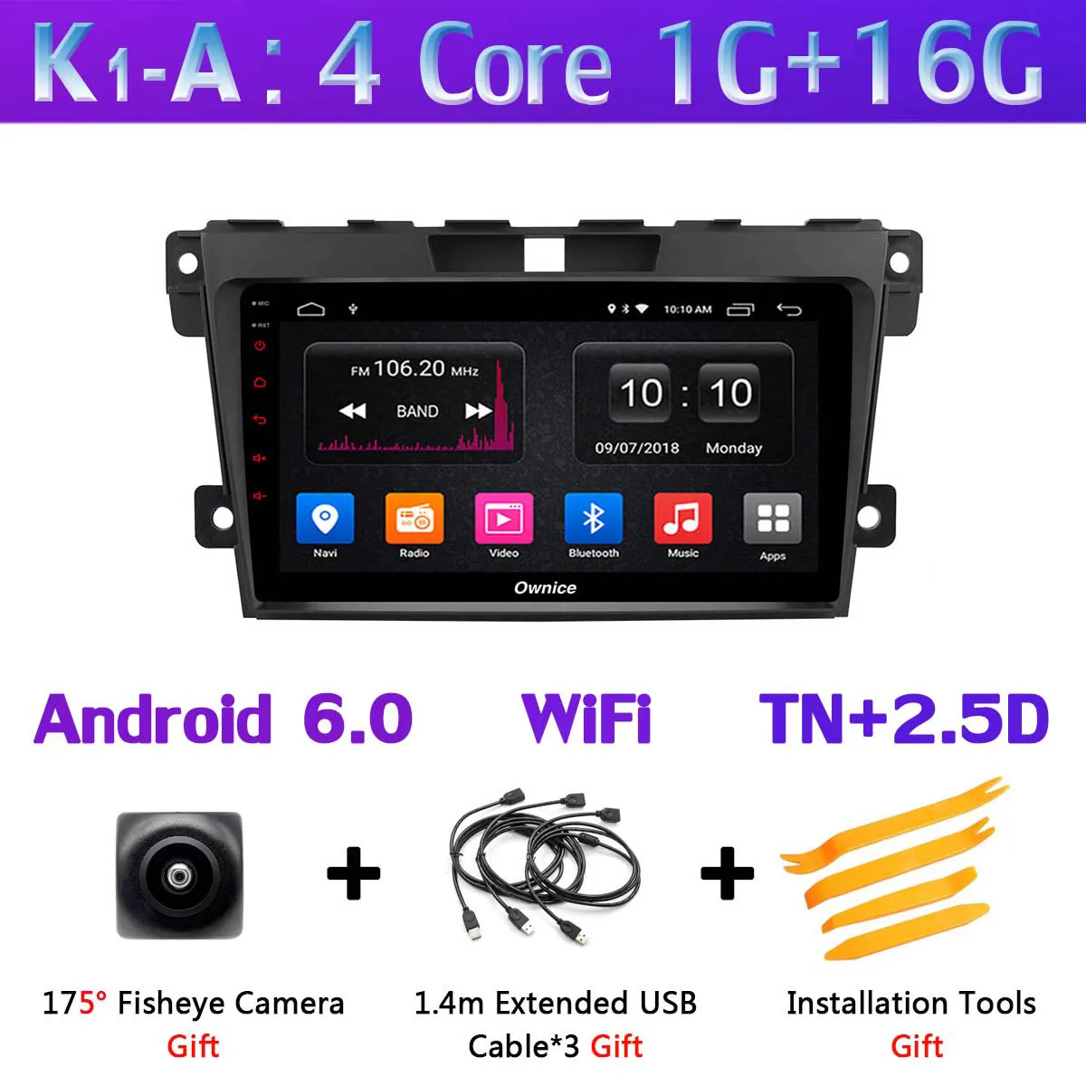 K1-A 360 ° панорамная камера 4G Android 9,0 4G+ 64G SPDIF DSP CarPlay автомобильный мультимидийный Навигатор Радио плеер для Mazda CX7 CX 7 CX-7 2008 - Цвет: K1-A