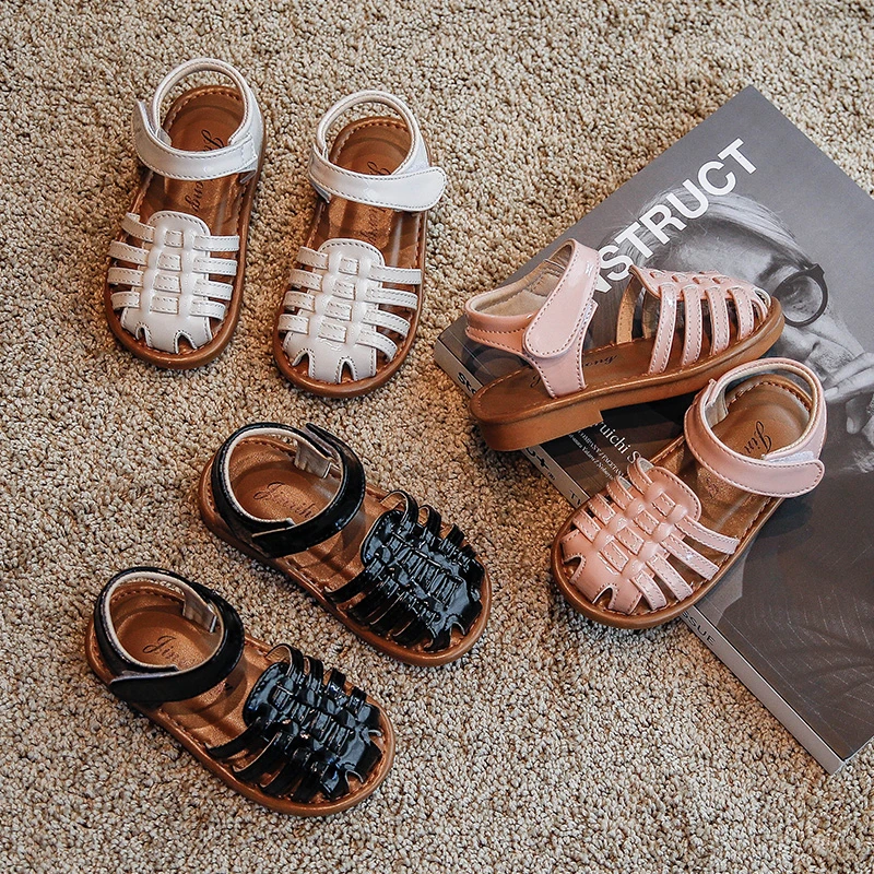 CAPSELLA sandalias romanas para niños y niñas, zapatos de gladiador de cuero suave para playa, zapatos de vestir de princesa, 23 34|Sandalias| - AliExpress