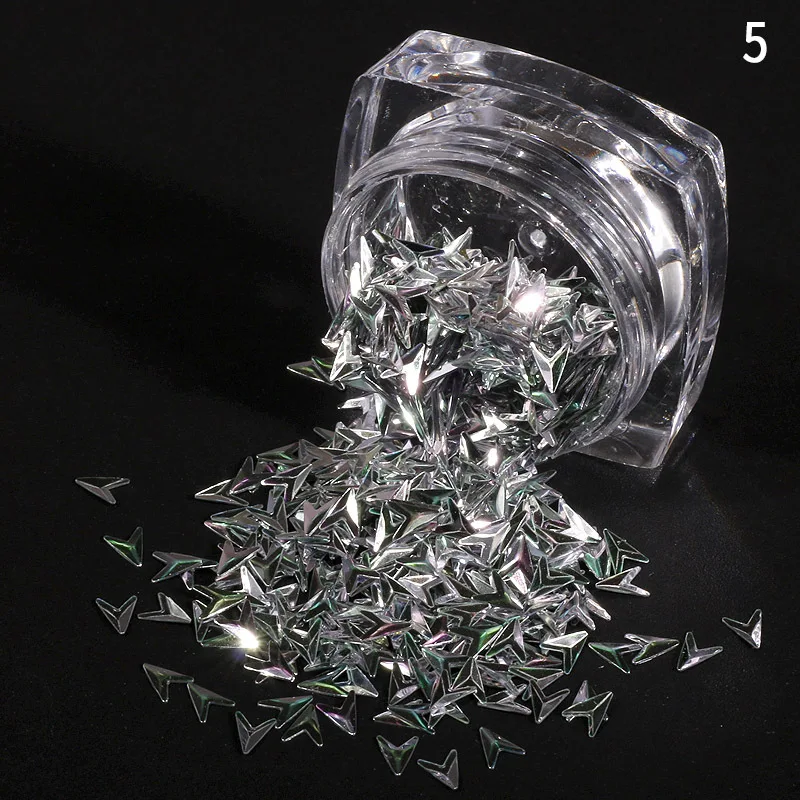 1 PC Nail pointing to embossed sequins triangular arrow stereo sequins nail ornaments sticking mobile phone accessories CC156