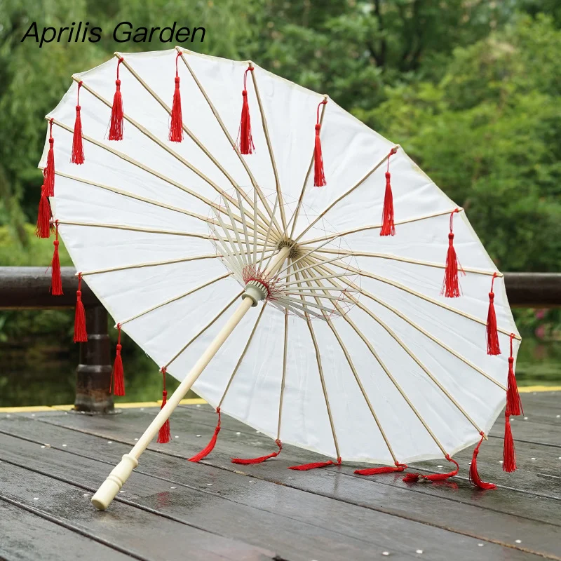 Tassels Chinese Umbrella Ribbon Silk Umbrella Hanfu Cos Prop Shoot Ancient Costume paraguas cosplay princess parasol mini umbrella,folding umbrella,automatic umbrella,mini sun umbrella,automatic sun umbrella