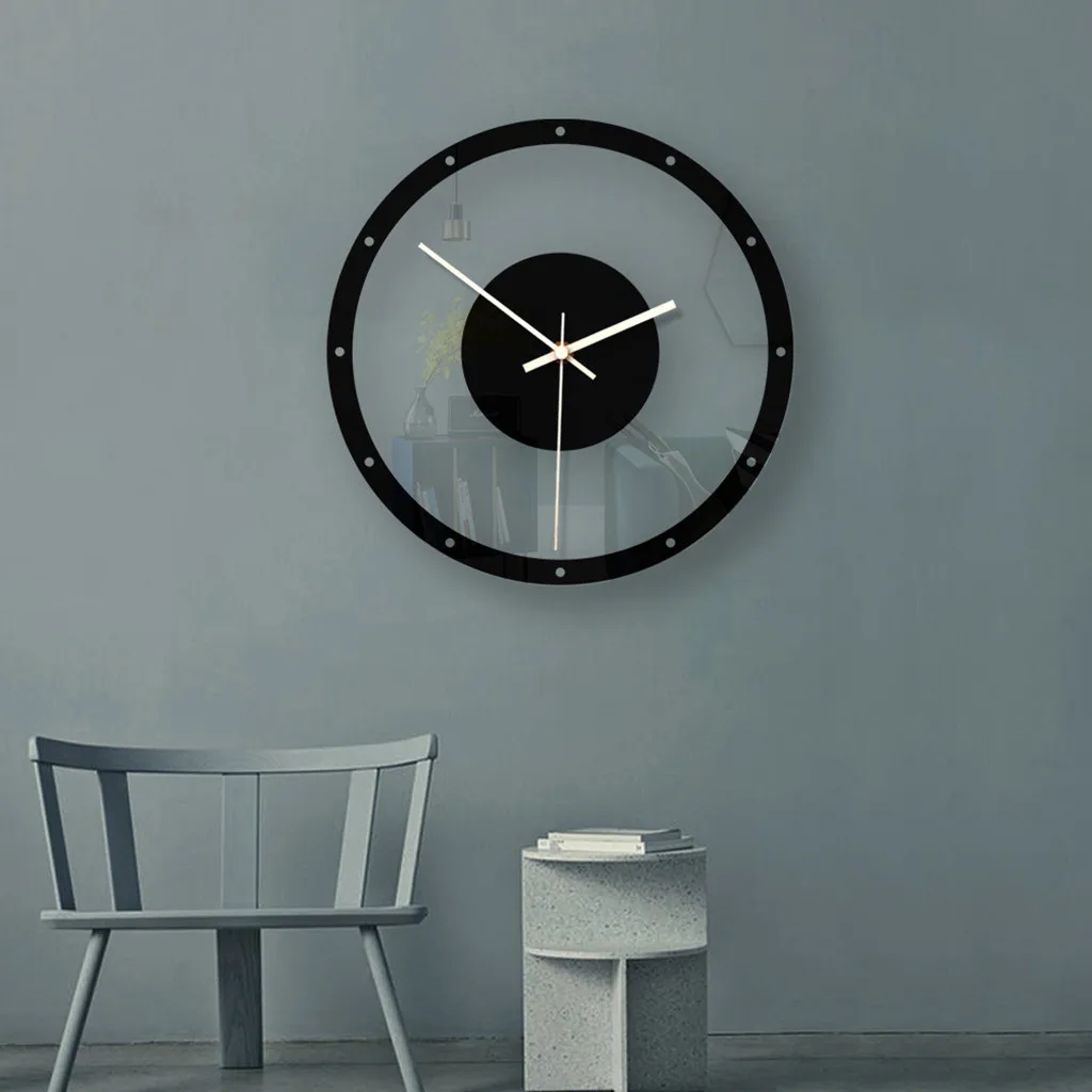 Wall Clock Modern Design Nordic Style Wall Clock Silent Transparent Acrylic Clock Home Living Room Wall Clock Modern Design Home
