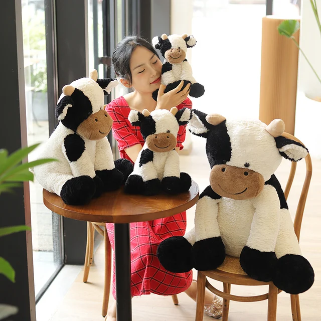 Cute Sitting Milk Cow Cartoon Plush Toy New Design Lifelike Cattle Plushie Doll Kawaii Room Decor Stuffed Toys For Children 5 Cute Sitting Milk Cow Cartoon Plush Toy New Design Lifelike Cattle Plushie Doll Kawaii Room Decor Stuffed Toys For Children 5