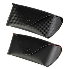 Прочный черный Очечник из искусственной кожи, держатель для очков, сумка для хранения, внутренний ворс, модный антидетонационный водонепроницаемый