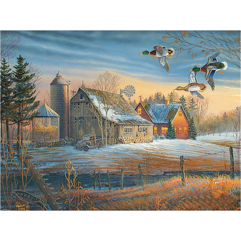 DIY Diamond Painting Wild duck landscape Embroidery Swan Picture Cross stitch Full drilling Home Decoration Gift | Дом и сад