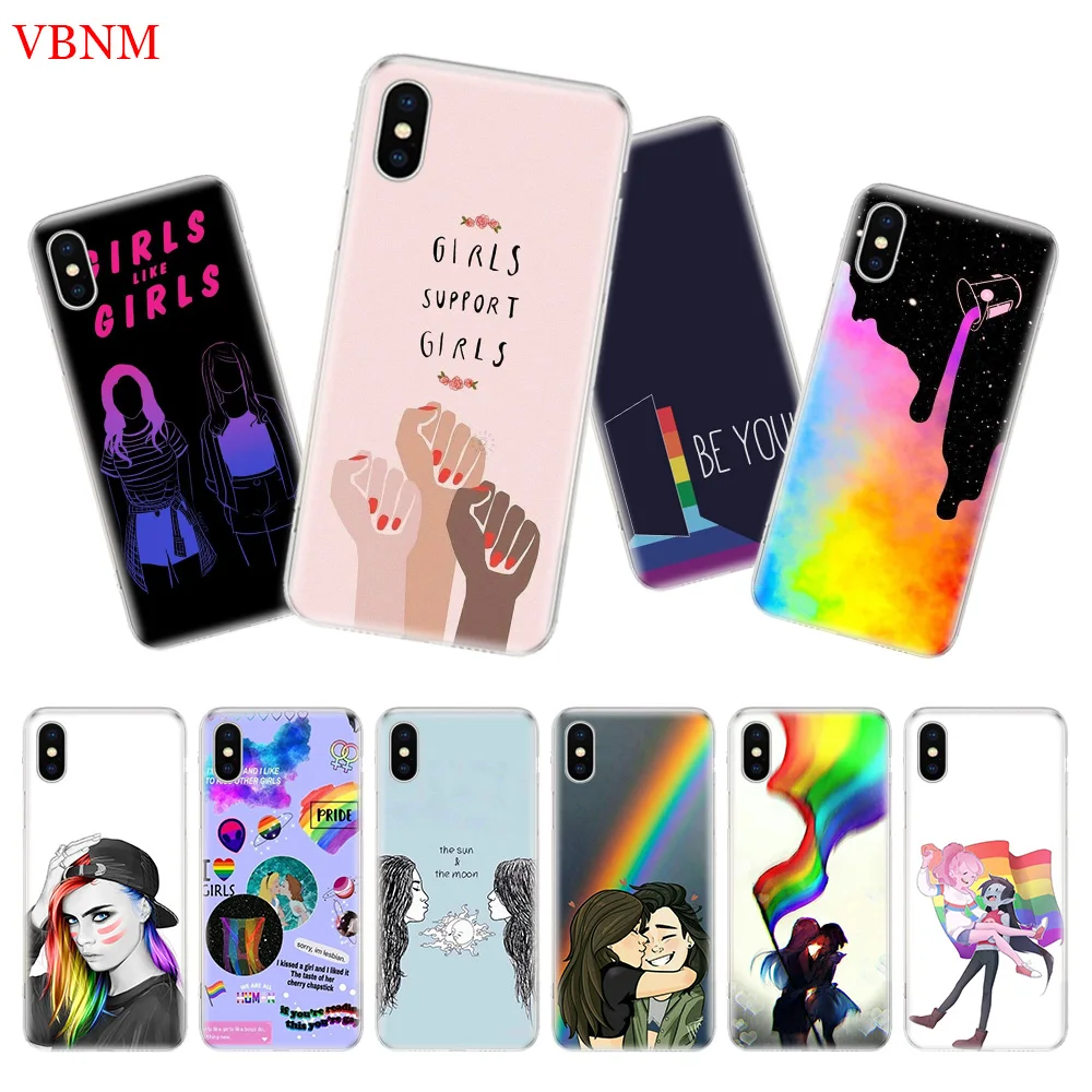 

Gay Lesbian Rainbow Pride Back Cover Phone Case For iPhone 7 8 6 6S Plus X 10 Ten XS MAX XR 5 5S SE Art Fashion Shell Coque
