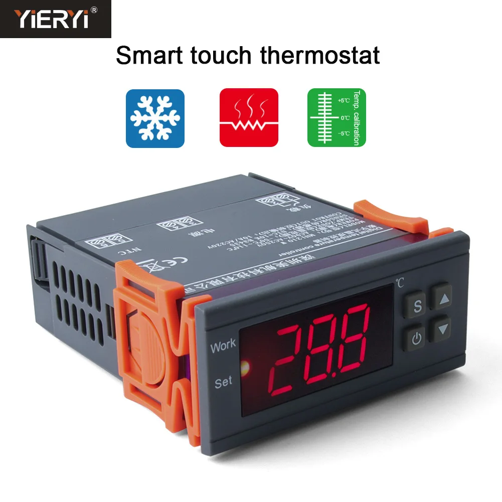 

MH1210W Digital Temperature Controller AC90-250V 10A 220V Thermostat Regulator with Sensor -50~110C Heating Cooling Control