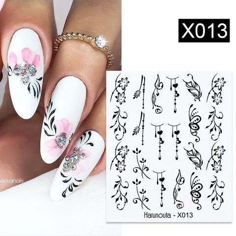 1 Sheet Nail Water Decals Transfer Lavender Spring Flower Leaves Nail Art Stickers Nail Art Manicure DIY