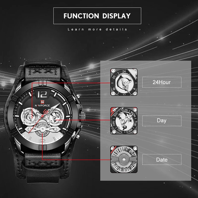 NAVIFORCE Men Watch Top Brand Luxury Fashion Military Quartz Mens Watches Waterproof Sports Male Wristwatch Relogio Masculino