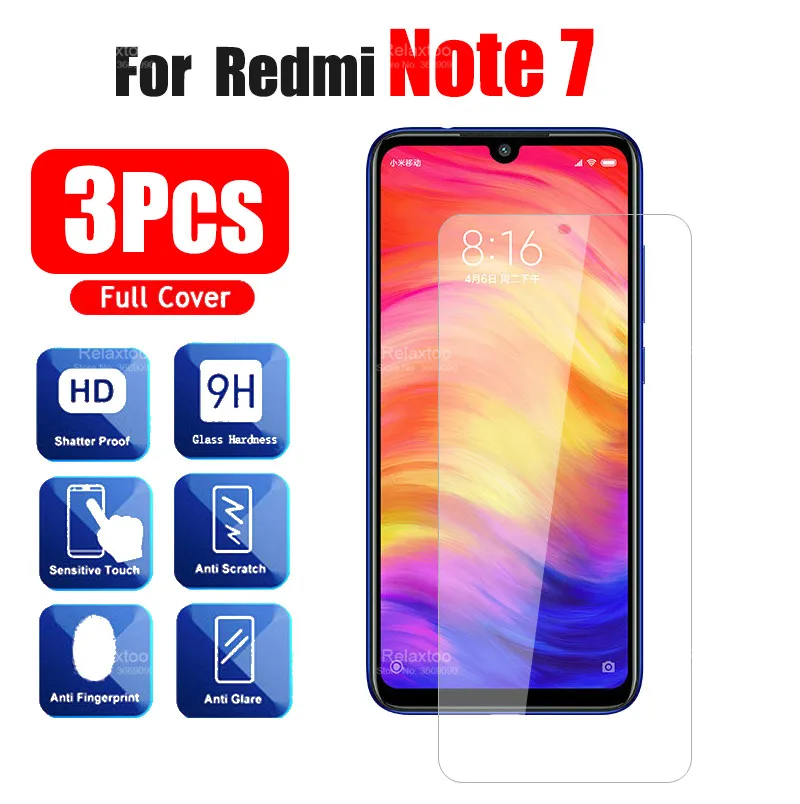 3 шт. Защитное стекло для Xiaomi Redmi Note 7 закаленное Xiomi Redme Note7 защита экрана Xaomi Red Mi Not |