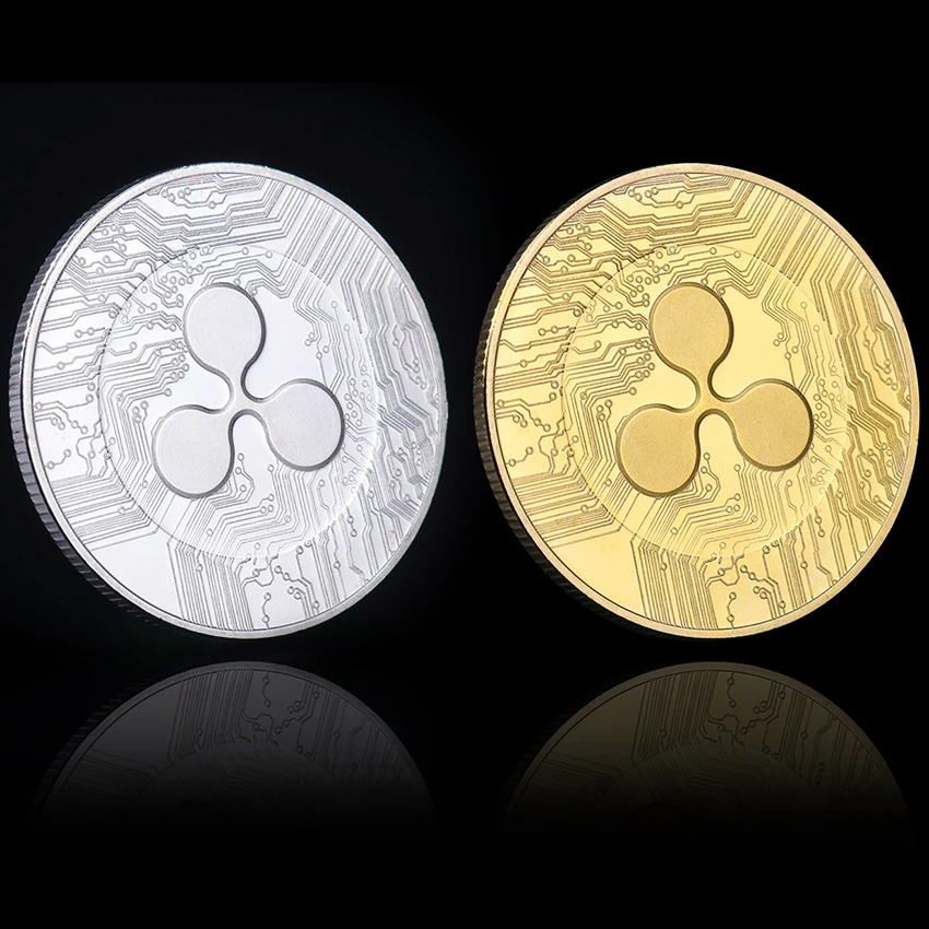 1 шт. Золотая Посеребренная волнистая монета XRP для коллекционеров памятная