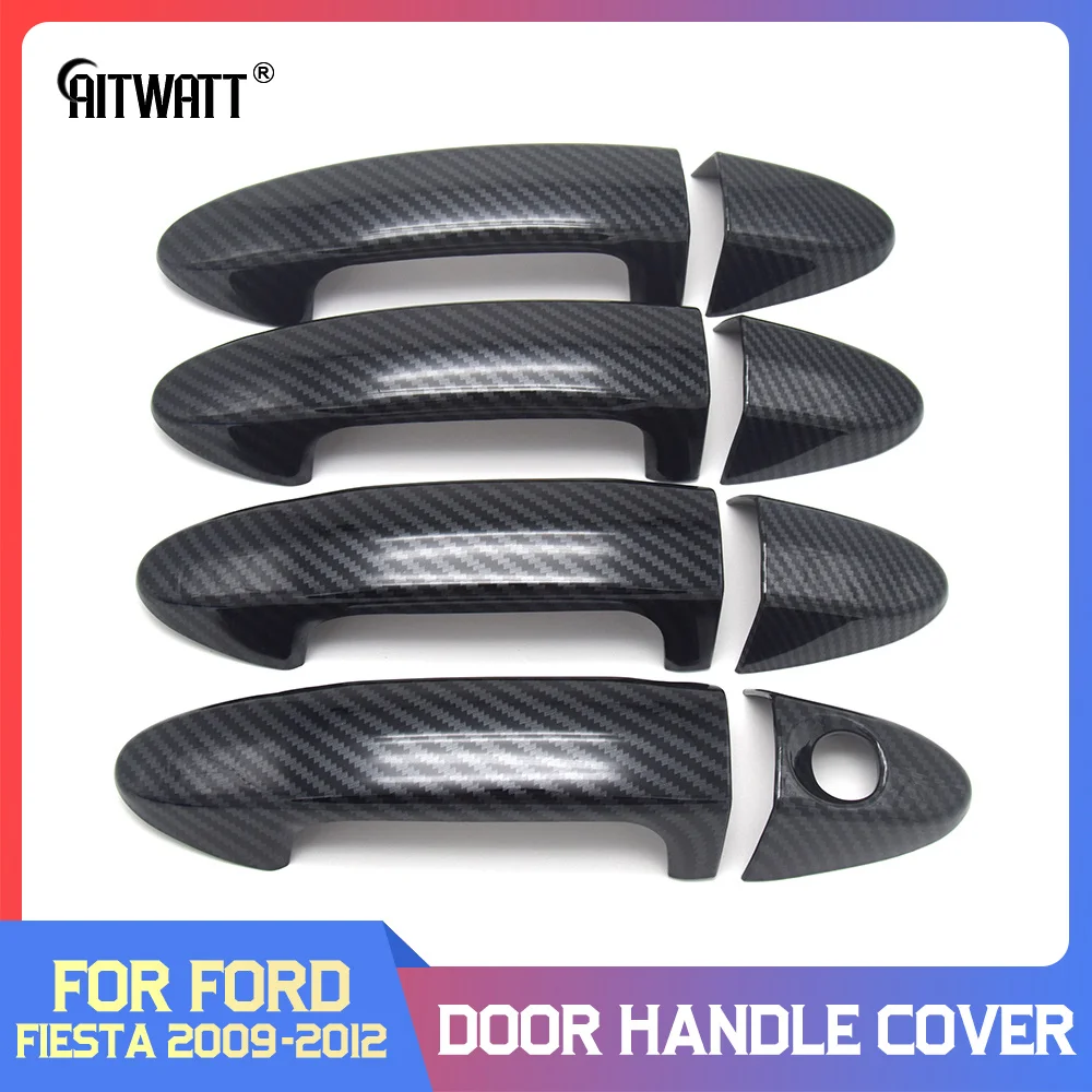 AITWATT для Ford Fiesta 2009 2010 2011 2012 углеродное волокно боковая дверная ручка крышка