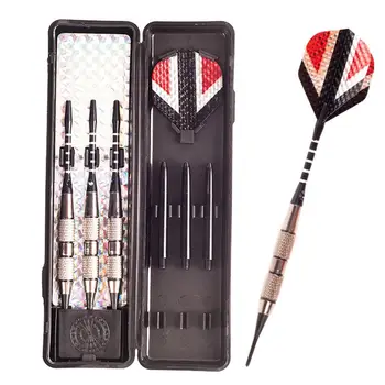 

New 3Pcs/Set Professional Steel Tip Darts With Cool Feather Leaves Flights For Indoor Dartboard Games with Box