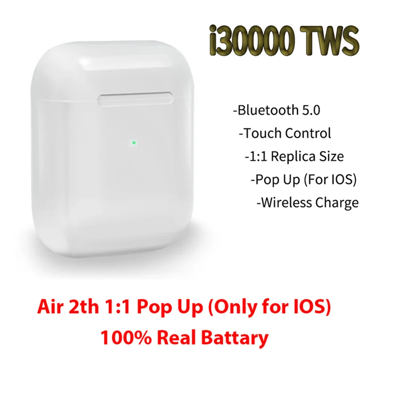 

i30000 Tws Bluetooth Earphones 1:1 Air 2th Wireless Charging Earbuds Pk H1 W1 Chip Not i40000 i20000 i10000 i500 i80 tws