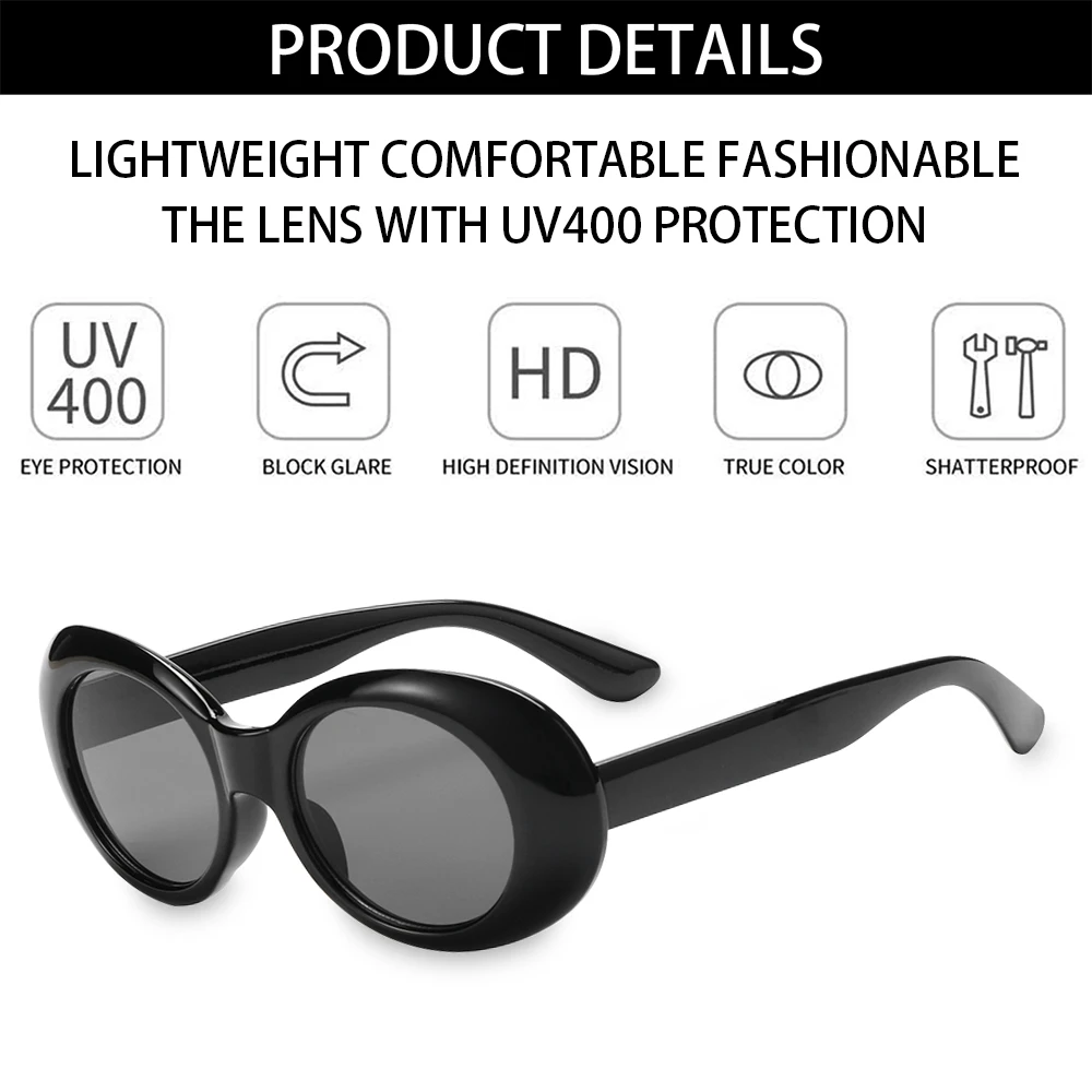 Unisex UV400 Protection Anti-Reflective Oval Round Glasses Trendy Clout Goggle Kurt Cobain Sunglasses Funny Cool Style Eyewear designer sunglasses