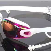 E настоящий продукт высокой четкости гальваническим покрытием для мужчин и женщин очки для плавания ушные вкладыши цельный Анти-туман UV-Prote