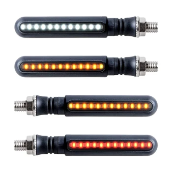 

1 Set Motorcycle Led Flush Mount Turn Signal Indicator Blinker Light Front And Rear Running Brake Turn Signal Light