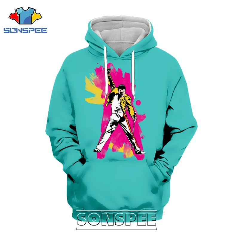 SONSPEE 3D Print Freddie Mercury Hoodie Men Women Casual Rock Coat Streetwear Hip Hop Pullover Tops Legend Singer Sweatshirt (1)