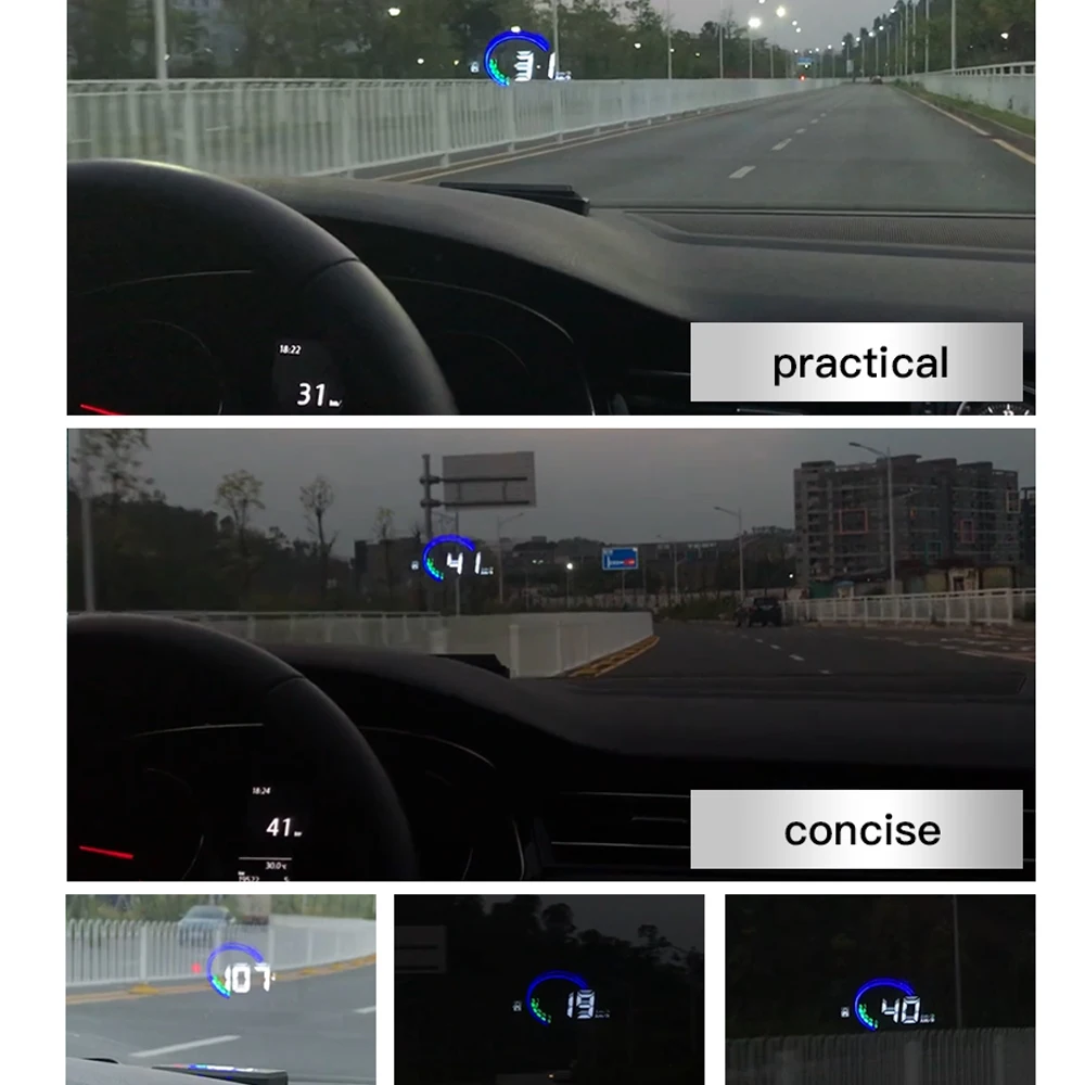 Автомобильный головной дисплей цветной светильник H6 3,8 дюймов Hud Led лобовое стекло проектор Obd2 сканер Предупреждение расход топлива