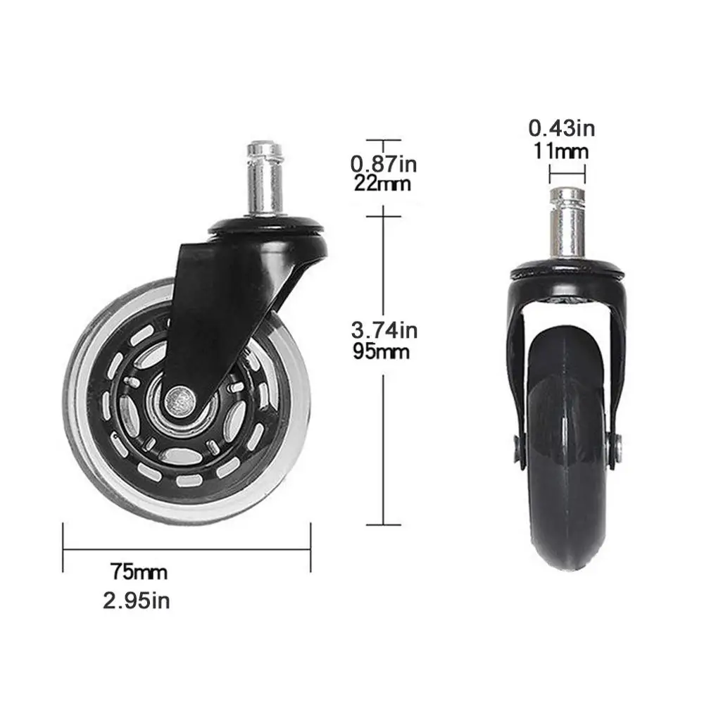 3inch 2,5 Inch 3 дюймовый поворотный кресло-каталка для босса на плунжера Универсальный колеса Большой Стул Резьбовая шпилька Heavy Duty немой кресло-каталка - Цвет: 3inch