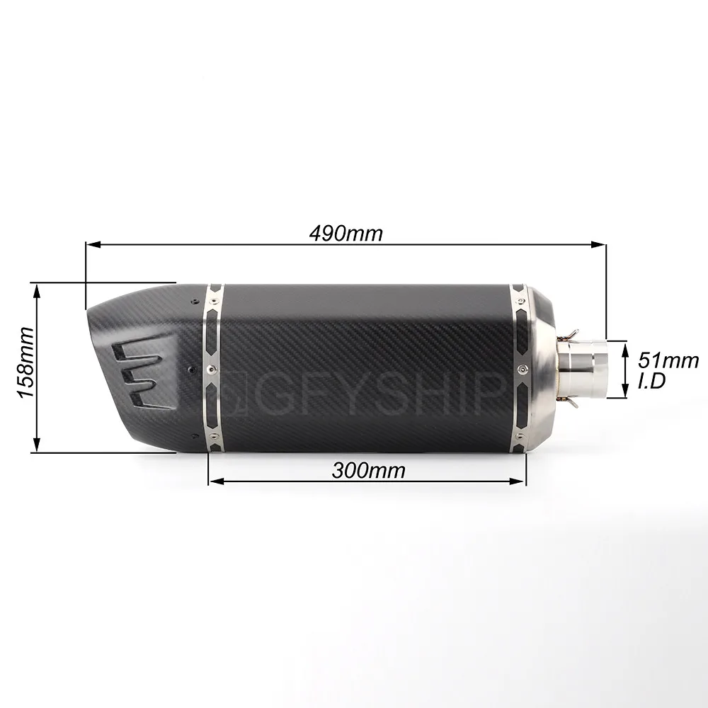 Углеродное волокно выхлопной Мотоцикл Универсальный Akrapovic выхлопной мотоцикл для BMW R1200GS S1000RR MT07 Z900 R6 CB750 Escape слипоны - Цвет: Version B