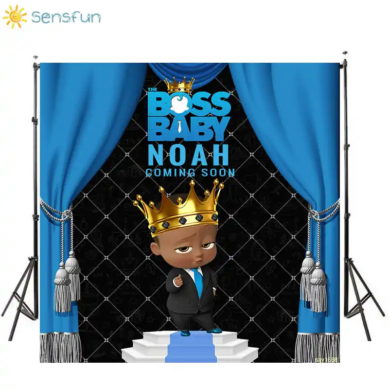 Sensfun Boss Baby Shower 1st Birthday Party Backdrop For Boys Royal Blue Curtain Little Men Backgrounds For Photo Studio 7x5ft Background Aliexpress