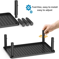 With Drawer Monitor Stand Riser Home Non Slip Height Adjustable Computer Holder Desktop Laptop Save Space