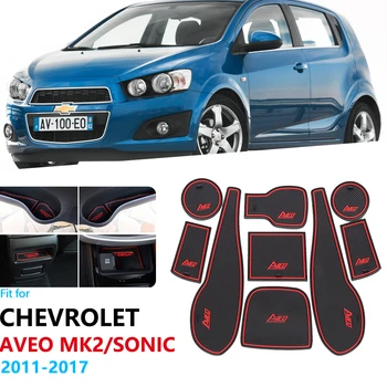 

Anti-Slip Rubber Gate Slot Cup Mat For Chevrolet Aveo Sonic 2011 2012 2013 2014 2015 2016 2017 Chevy T300 MK2 Car Accessories